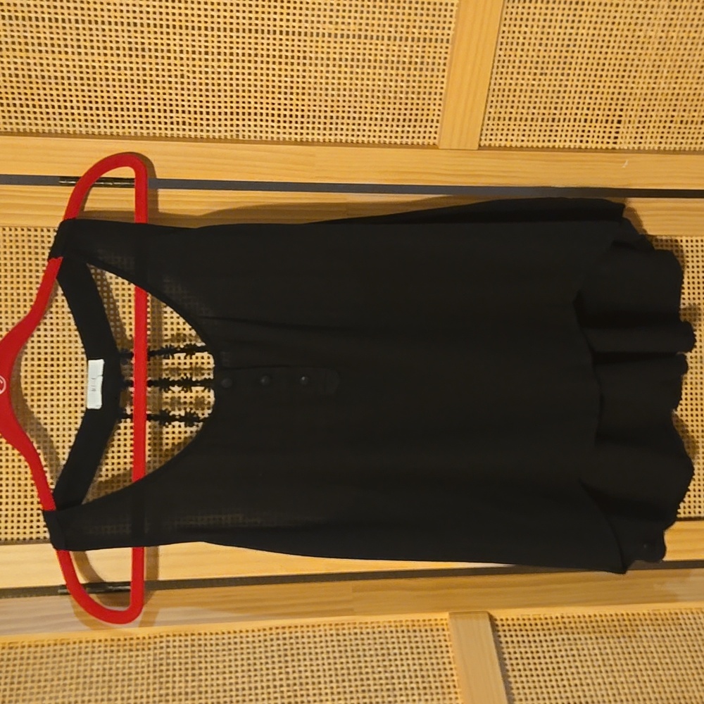 Mine Black Top Lace Racerback Crop Large